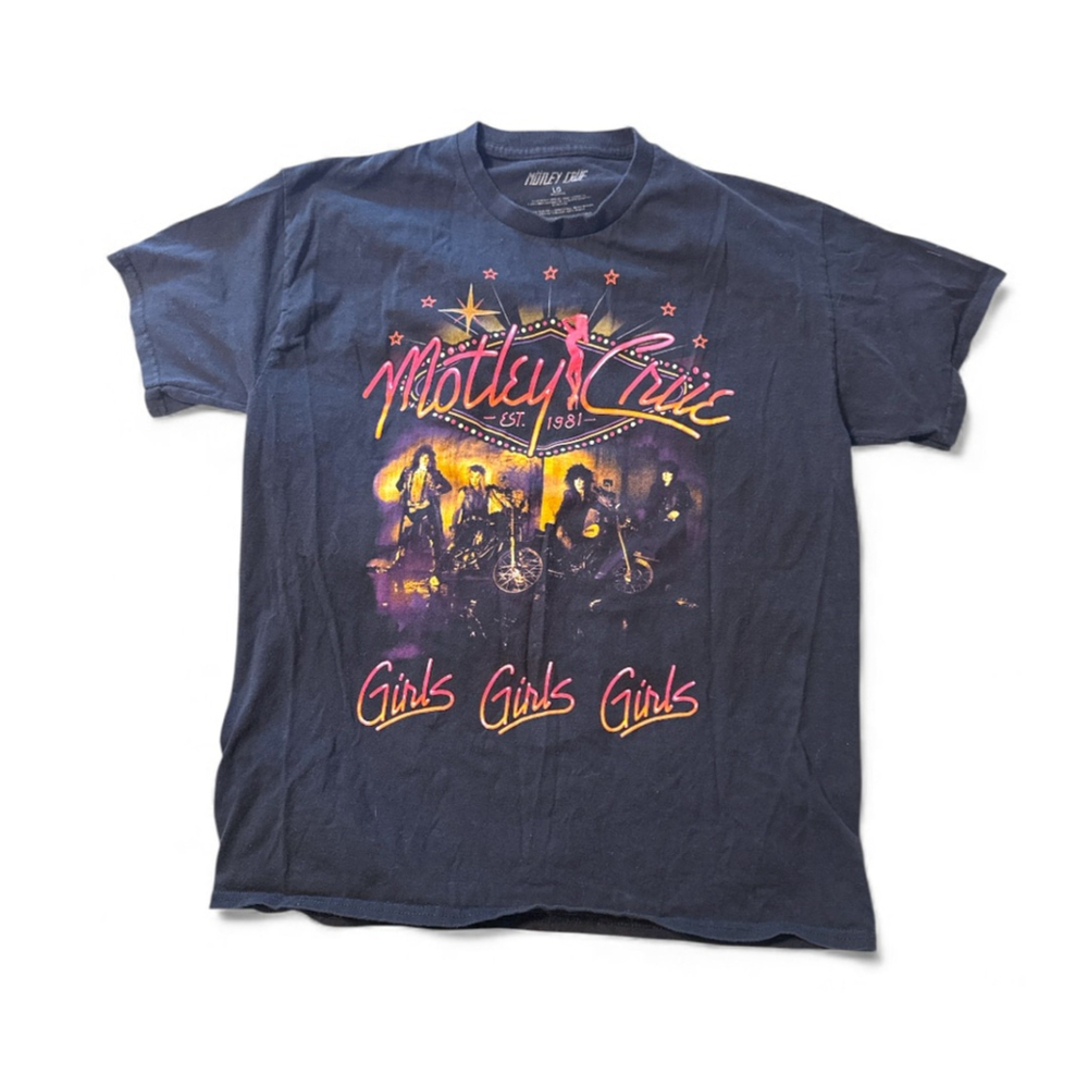 Motley Crue Girls Girls Girls Heavy Metal Band T-Shirt Size Large